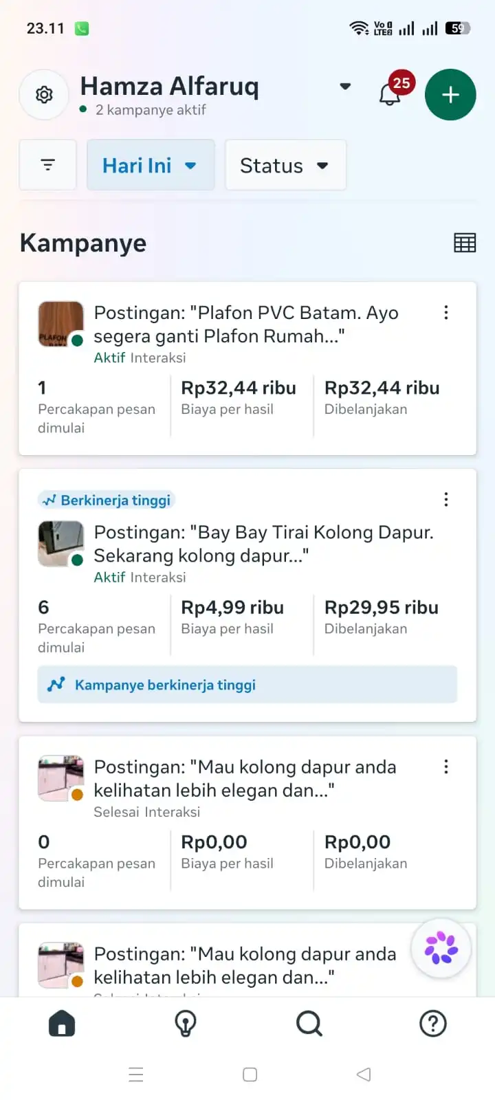 Dasbor Iklan HP